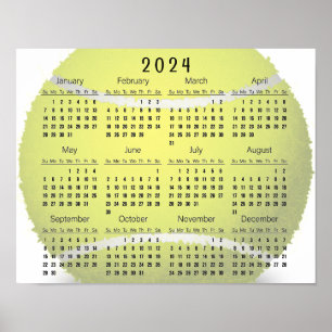 Tennisbal Ontwerp 2024 Kalender Poster