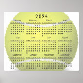 Tennisbal ontwerp 2024 kalenderposter poster (Voorkant)