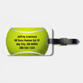 Tennisbal ontwerp bagagelabels