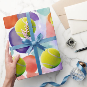 Tennisbal op abstracte achtergrond cadeaupapier