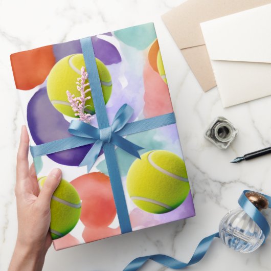 Tennisbal op abstracte achtergrond cadeaupapier (Geschenken)