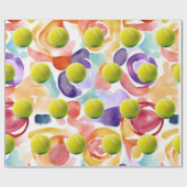 Tennisbal op abstracte achtergrond cadeaupapier (Vlak)