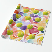 Tennisbal op abstracte achtergrond cadeaupapier (Uitgerold)