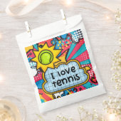 Tennisbal op abstracte achtergrond pop kunst bedankzakje (Geknipt)