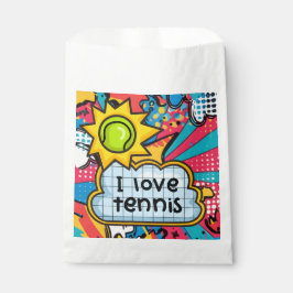 Tennisbal op abstracte achtergrond pop kunst bedankzakje