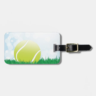 tennisbal op gras bagagelabel
