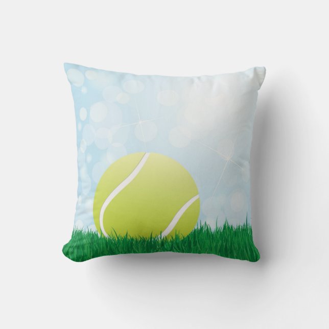 tennisbal op gras kussen (Voorkant)