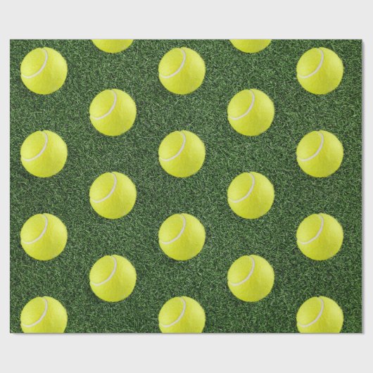 Tennisbal op groen gras cadeaupapier (Vlak)