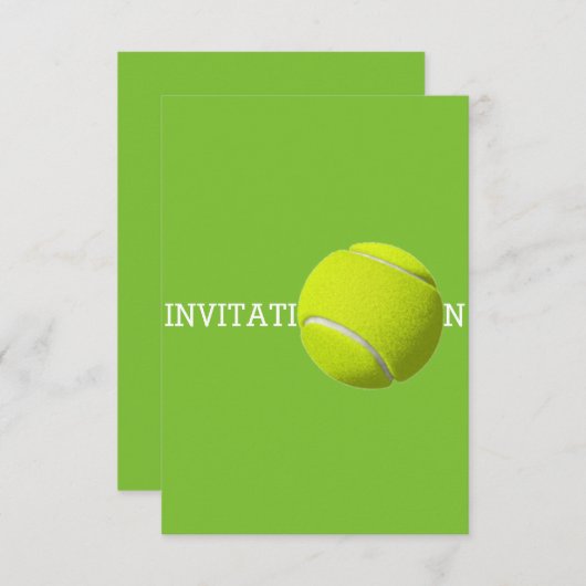 Tennisbal op maat 12.7 cm x 8.9 cm uitnodigingen (Voorkant / Achterkant)