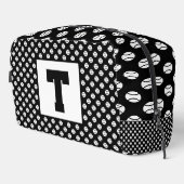 Tennisbal patroon toilettas met monogram toilettasje (Rechterhoek)