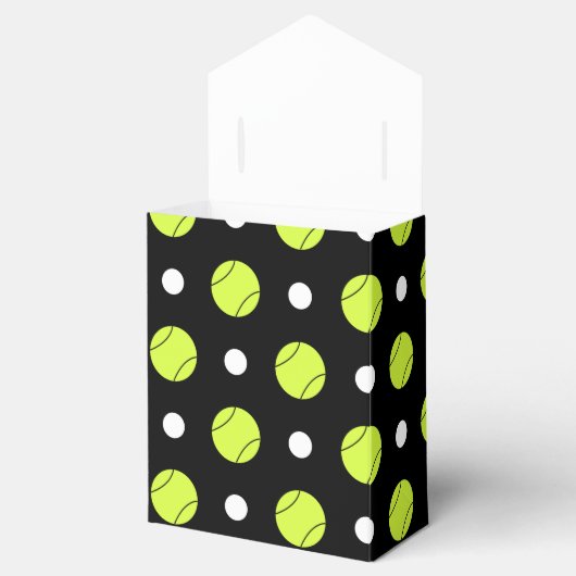 Tennisbal Polka Dot Patroon Aangepaste achtergrond Bedankdoosjes (Geopend)