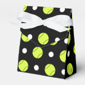 Tennisbal Polka Dot Patroon Aangepaste achtergrond Bedankdoosjes (Voorkant Zijde)