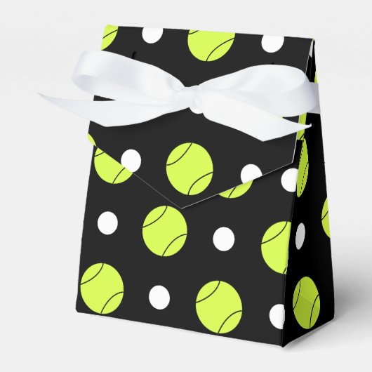 Tennisbal Polka Dot Patroon Aangepaste achtergrond Bedankdoosjes (Voorkant Zijde)