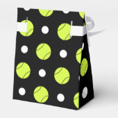 Tennisbal Polka Dot Patroon Aangepaste achtergrond Bedankdoosjes (Achterkant)