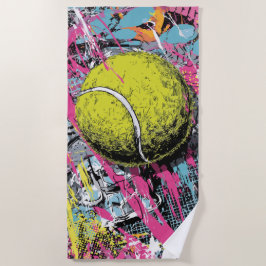 Tennisbal Pop Art Spatillustratie Strandlaken
