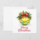 Tennisbal Prettig Kerstfeest  Feestdagenkaart (Voorkant / Achterkant)