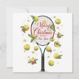Tennisbal Prettig Kerstfeest Feestdagenkaart
