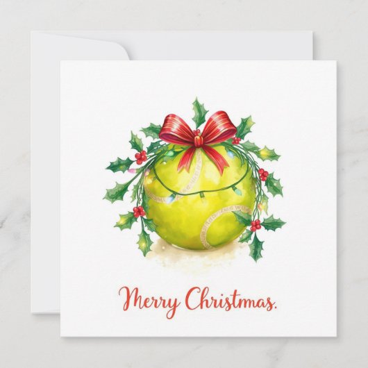 Tennisbal Prettig Kerstfeest Feestdagenkaart (Voorkant)