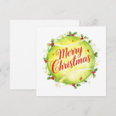 Tennisbal Prettig Kerstfeest  Feestdagenkaart (Voorkant / Achterkant)