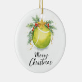 Tennisbal Prettig Kerstfeest Keramisch Ornament (Rechts)