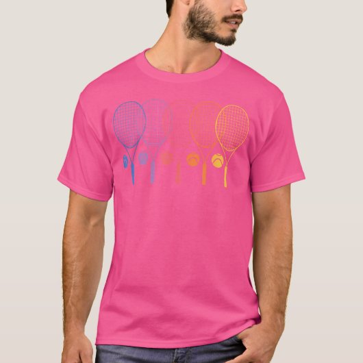 Tennisbal Racket Silhouet Grappige Rackets Ballen T-shirt (Voorkant)