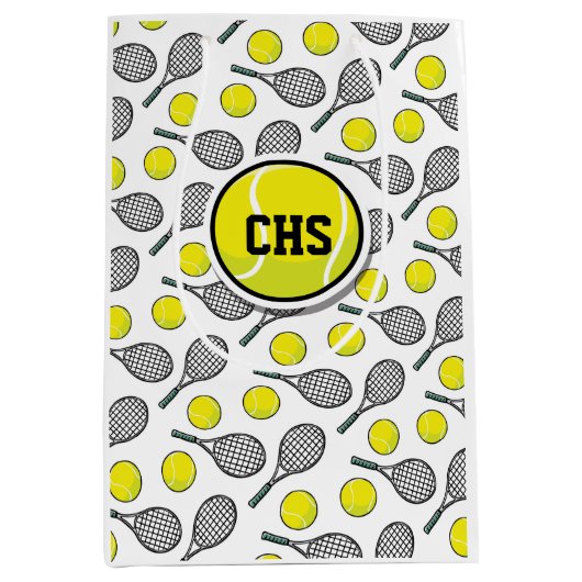 Tennisbal Racquet Sportschool INITIALEN Team Medium Cadeauzakje (Voorkant)