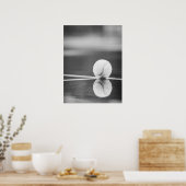 Tennisbal reflectie op natte baan poster (Keuken)