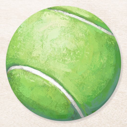 Tennisbal Ronde Kartonnen Onderzetter (Voorkant)