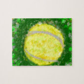 Tennisbal rust op het gras legpuzzel (Horizontaal)