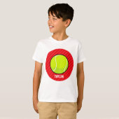Tennisbal; Scarlet Red Stripes T-shirt (Voorkant volledig)
