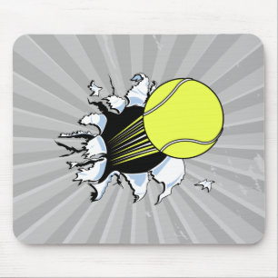 tennisbal scheurt door muismat