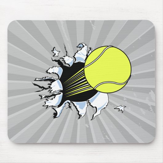 tennisbal scheurt door muismat (Voorkant)