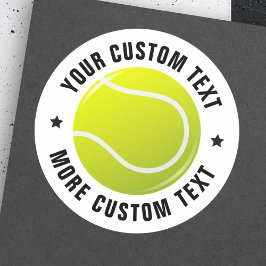 Tennisbal sticker met aangepaste tekst