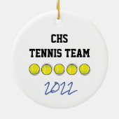 Tennisbal Team Speler Coach Geel Sport Fun Keramisch Ornament (Achterkant)