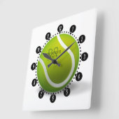 Tennisbal | Tijd voor de sport Vierkante Klok (Hoek)