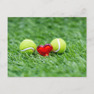 Tennisbal Valentijnsdag met hart Feestdagenkaart