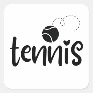 Tennisbal. Vierkante Sticker