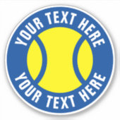 Tennisbal vinyl stickers met aangepaste tekst (Voorkant)