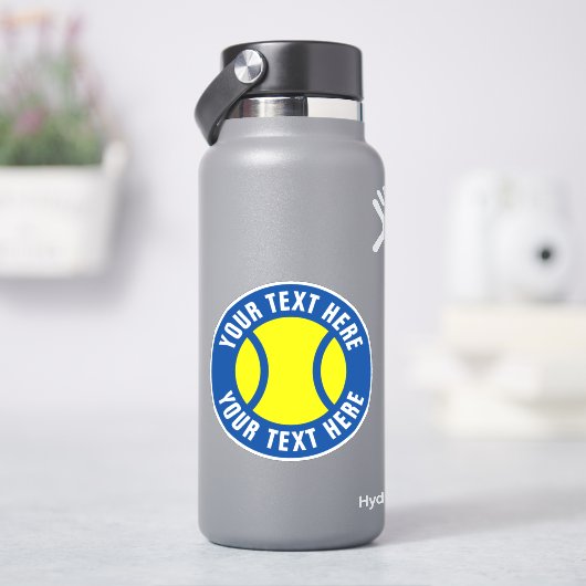Tennisbal vinyl stickers met aangepaste tekst (HydroFlask)