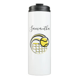 Tennisbal Vliegen Over het Net Gepersonaliseerde S Thermosbeker
