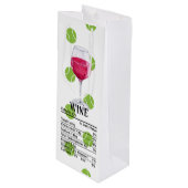 Tennisbal voor wijnliefhebbers met voeding wijn cadeautas (Voorkant Gekanteld)