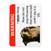 Tennisbal Waarschuwing (Border Collie) Magneet (Verticaal)