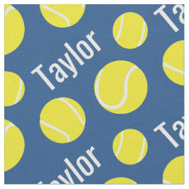 Tennisballen blauwe naam sportpatroon stof