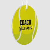 Tennisballen Coach NAAM Team Jaar Gele Sport Ornament (voorkant)