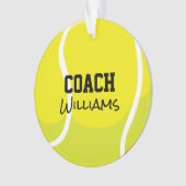 Tennisballen Coach NAAM Team Jaar Gele Sport Ornament (voorkant)