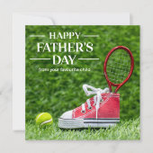 Tennisballen en racket Fijne Vaderdag Feestdagenkaart (Voorkant)