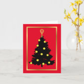 Tennisballen en -racket Kerstboom Kaart (Gele Bloem)