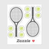 Tennisballen en tennisrackets sticker (Vel)