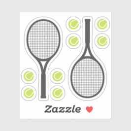 Tennisballen en tennisrackets sticker