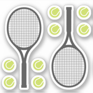 Tennisballen en tennisrackets sticker